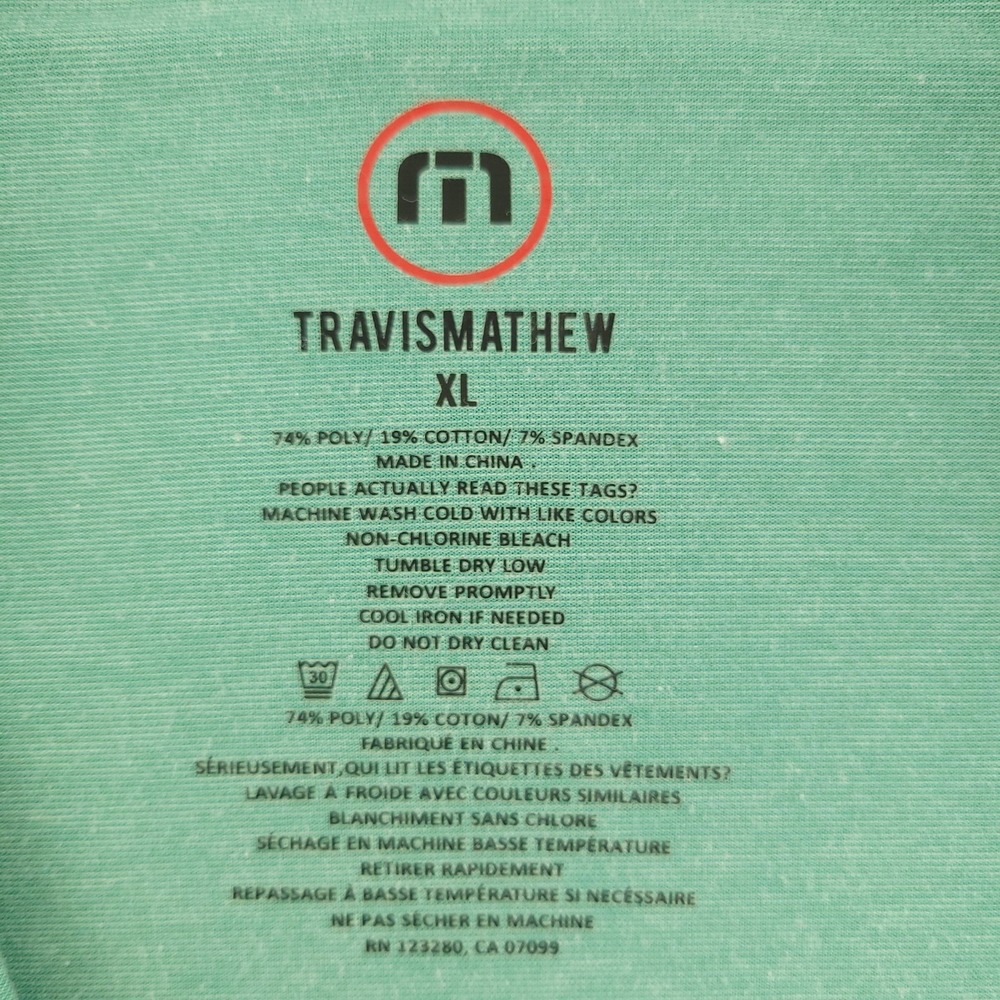 Travis Mathew Pullover Mens XL Green 1/4 Zip Long Sleeve Stripe Golf Top - Picture 3 of 8